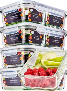 Large Glass Meal Prep Containers, [5 Pack, 36Oz, 4.5Cups] Glass Food  Storage Co