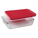 Pyrex no leak lids 3 cup Rectangular Container (Glass bowl 3-cup Red) Bowls with lids-714WgAWEMzL._SL1500_